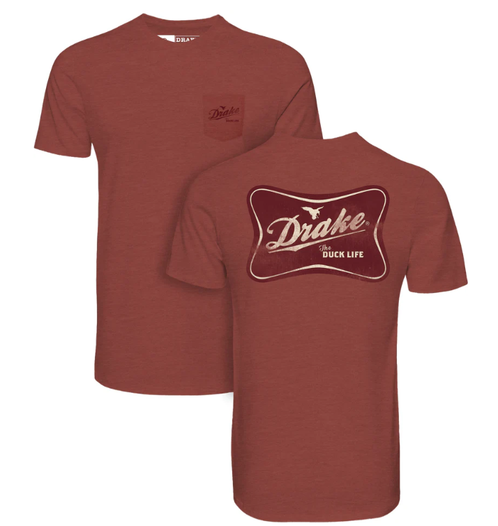 The Drake Life Short Sleeve Tee - Barn Red Light Heather