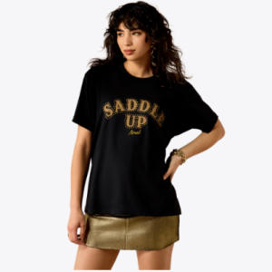 Ariat Saddle Up Boyfriend T-Shirt - PIGMENT BLACK