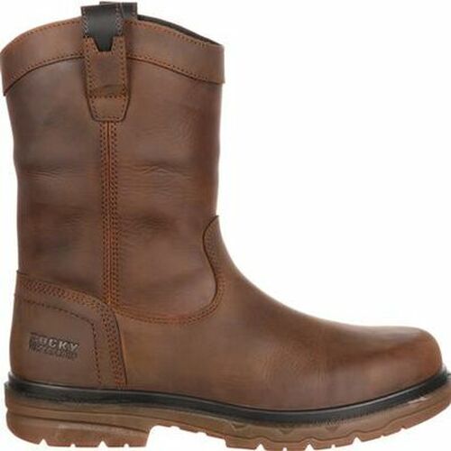 Rocky Elements Shale Steel Toe Waterproof Wellington Workboot Brown