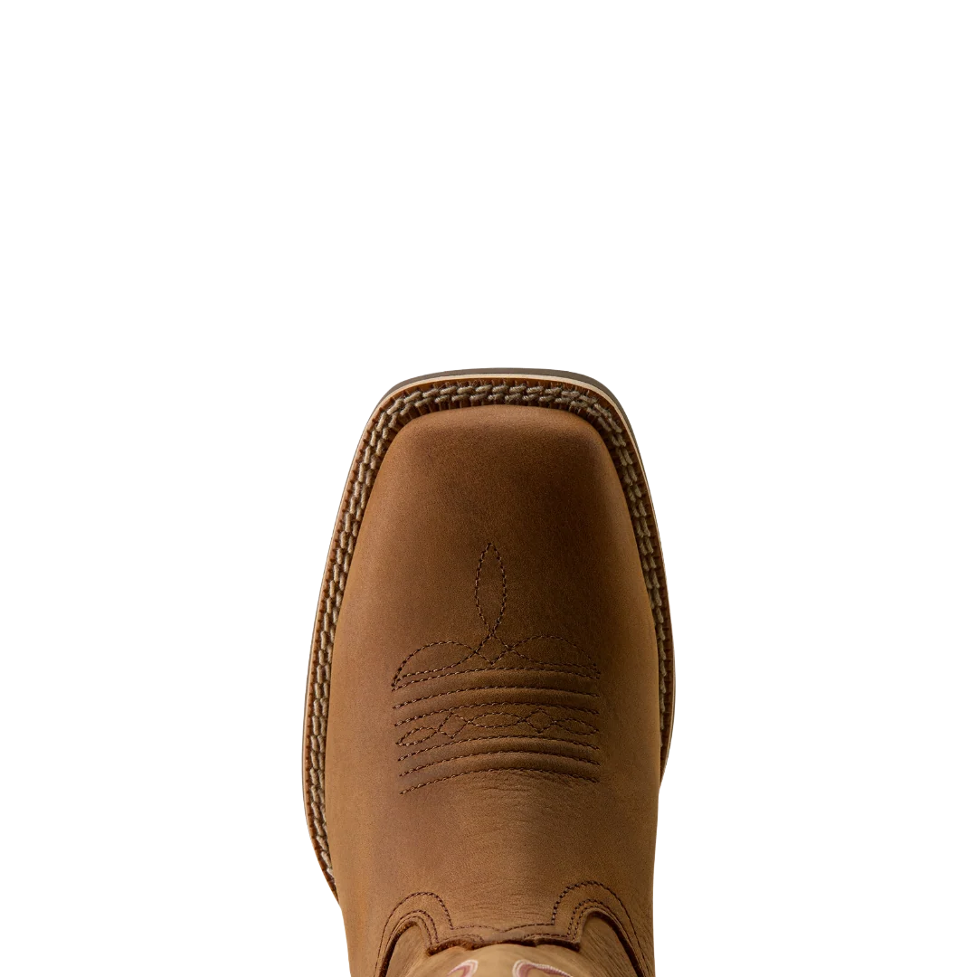 Ariat Ladies Round Up Waterproof Wide Square Toe Boot - Reliable Brown - Image 2
