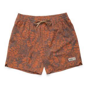 Deep Set Boardshorts - Leafy Lithographs - Pool Blue