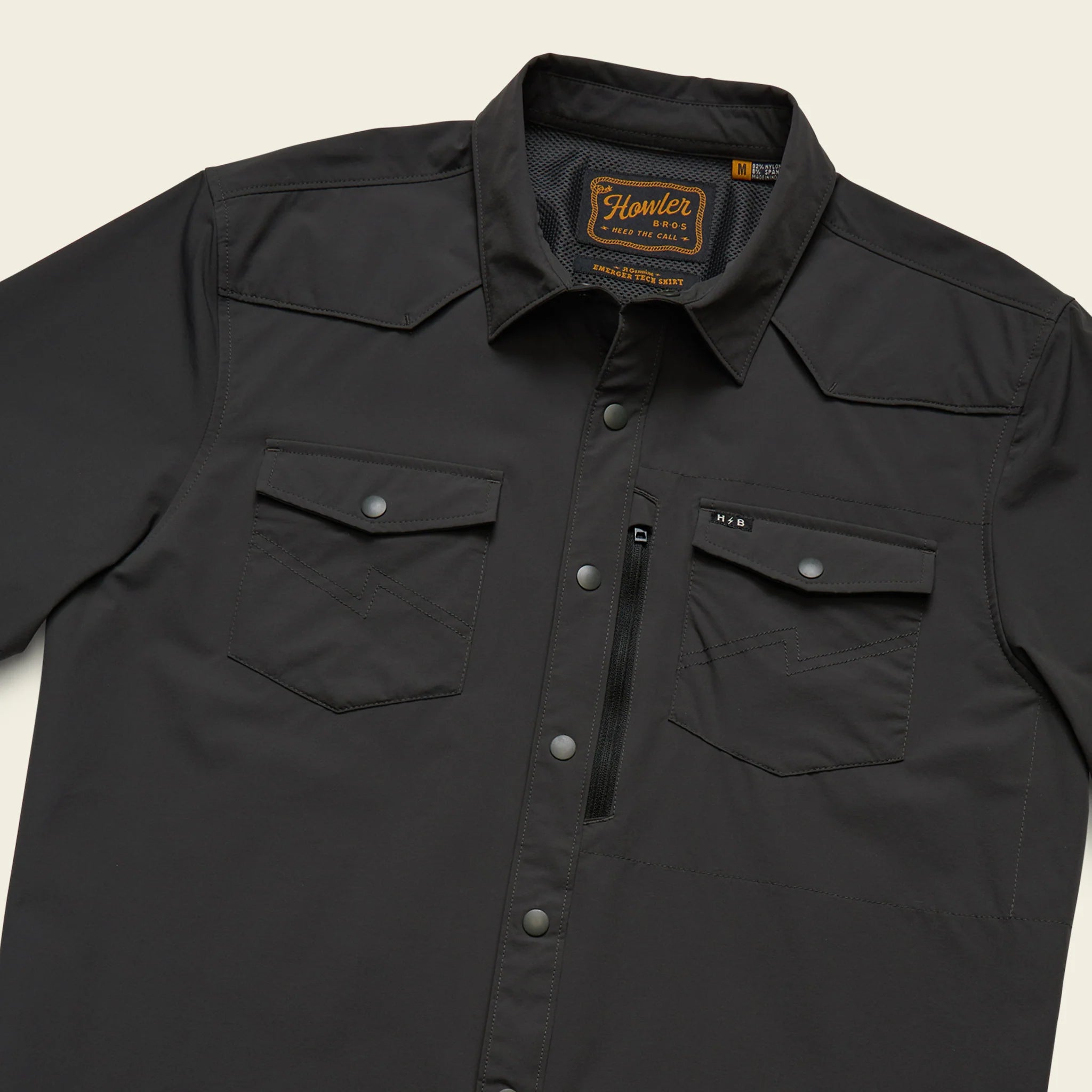 Emerger Tech SS Button Up Shirt - Antique Black - Image 4