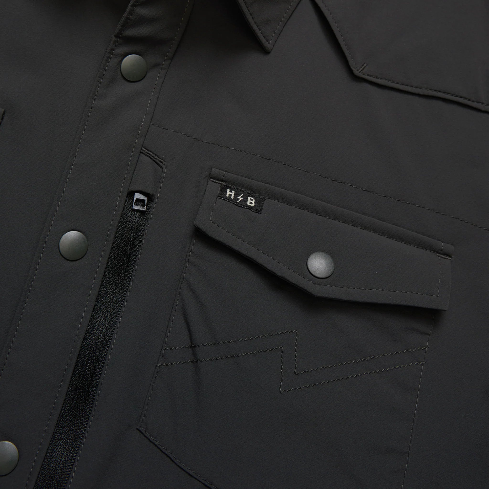 Emerger Tech SS Button Up Shirt - Antique Black - Image 6