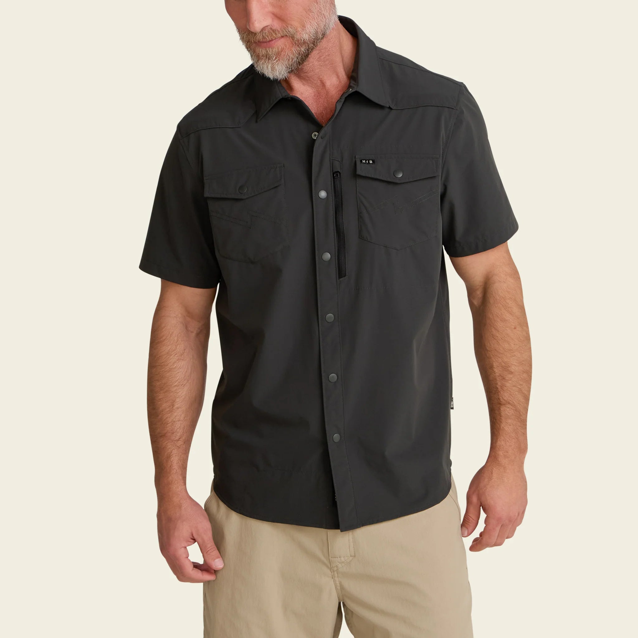 Emerger Tech SS Button Up Shirt - Antique Black - Image 2