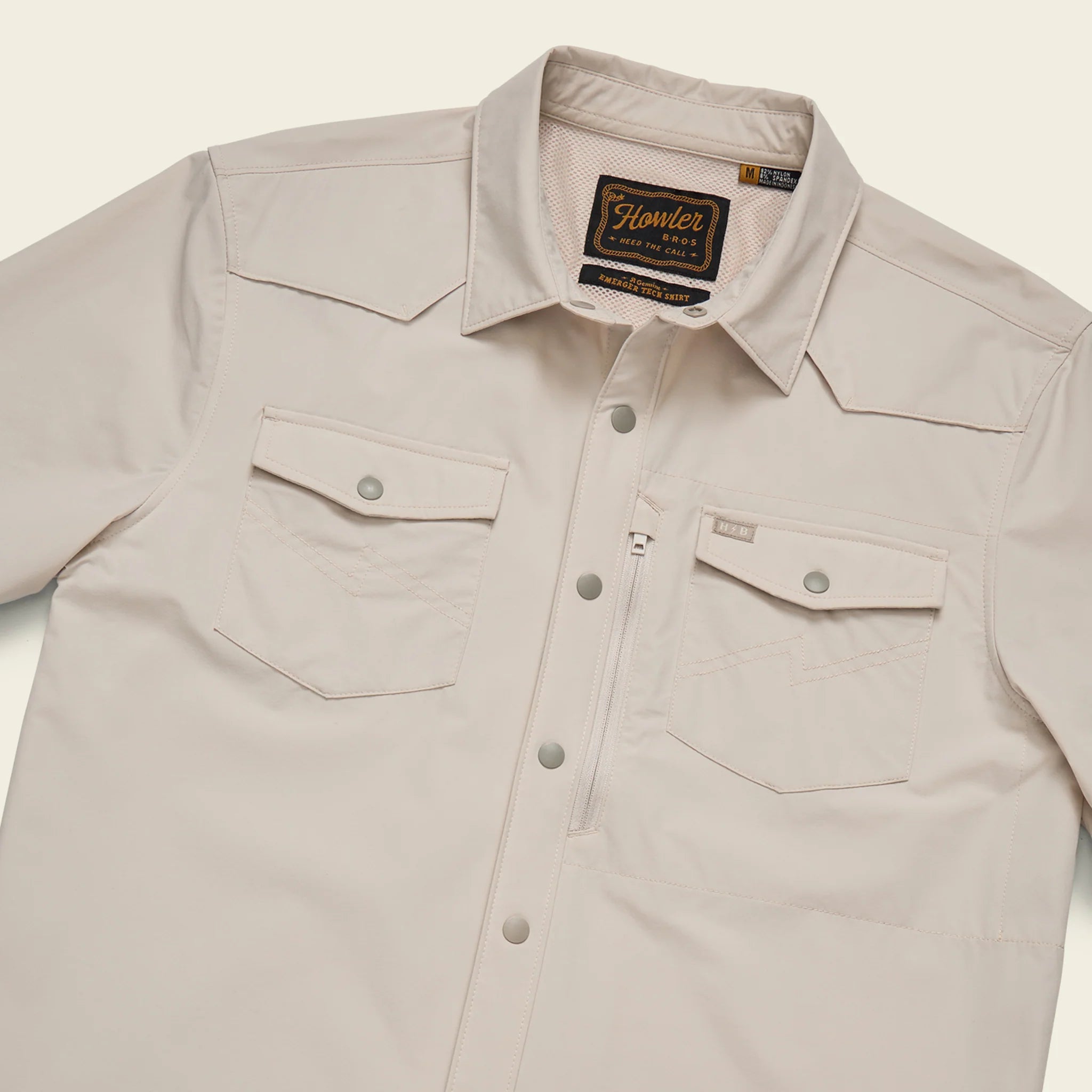 Emerger Tech SS Button Up Shirt - Chalk - Image 2