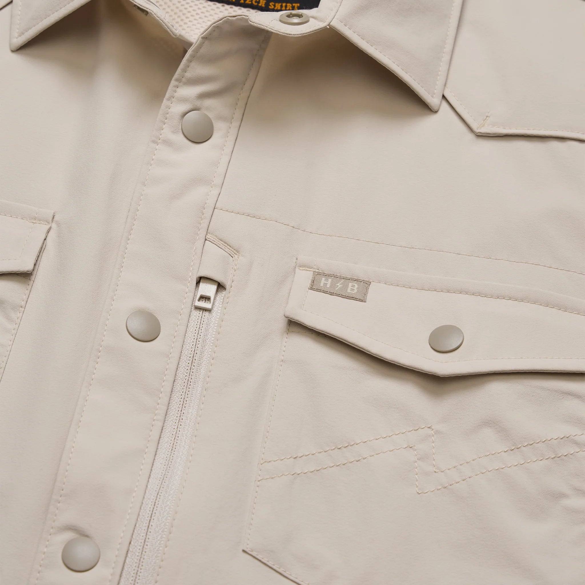 Emerger Tech SS Button Up Shirt - Chalk - Image 4