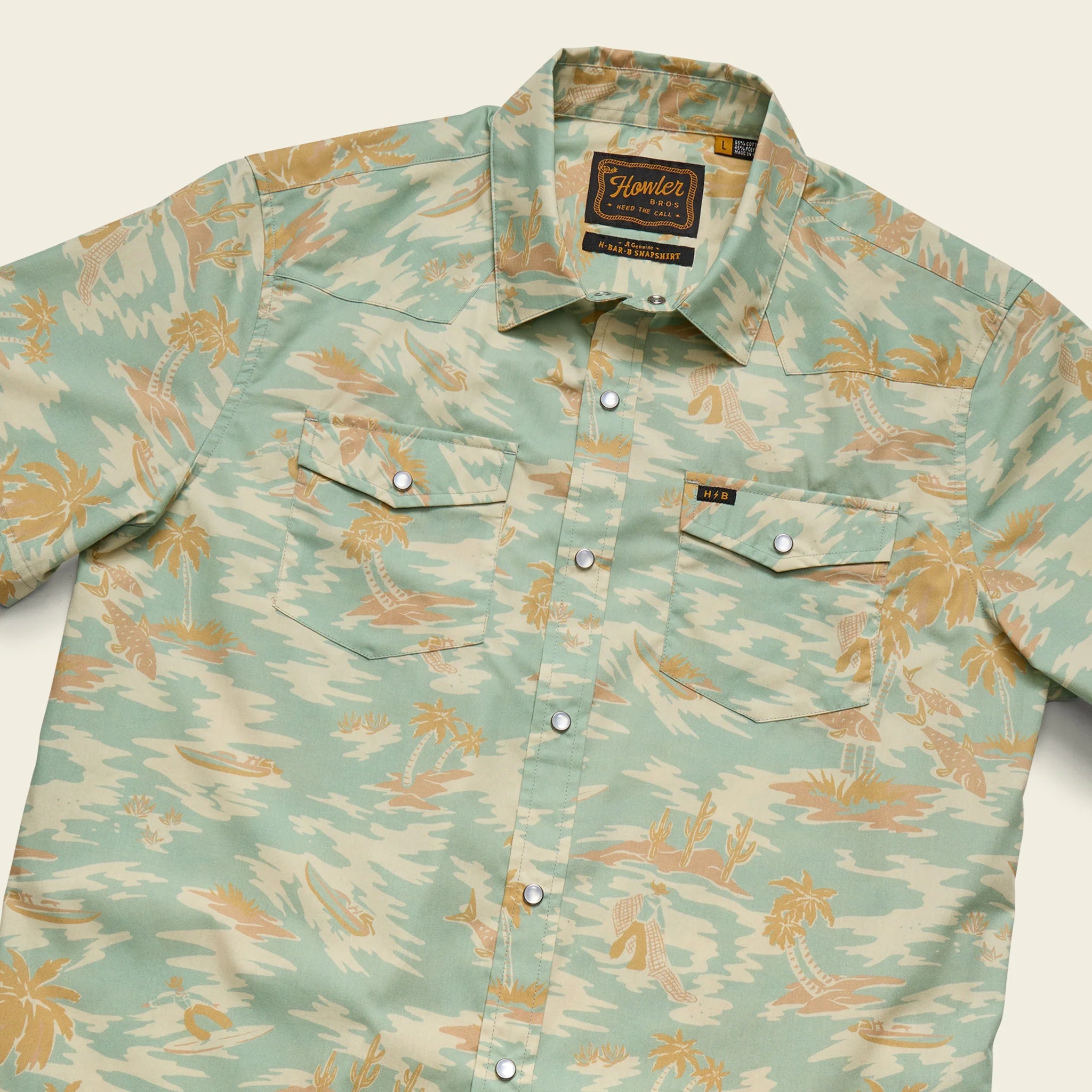 H Bar B Snapshirt - Dreamland - Seafoam - Image 2