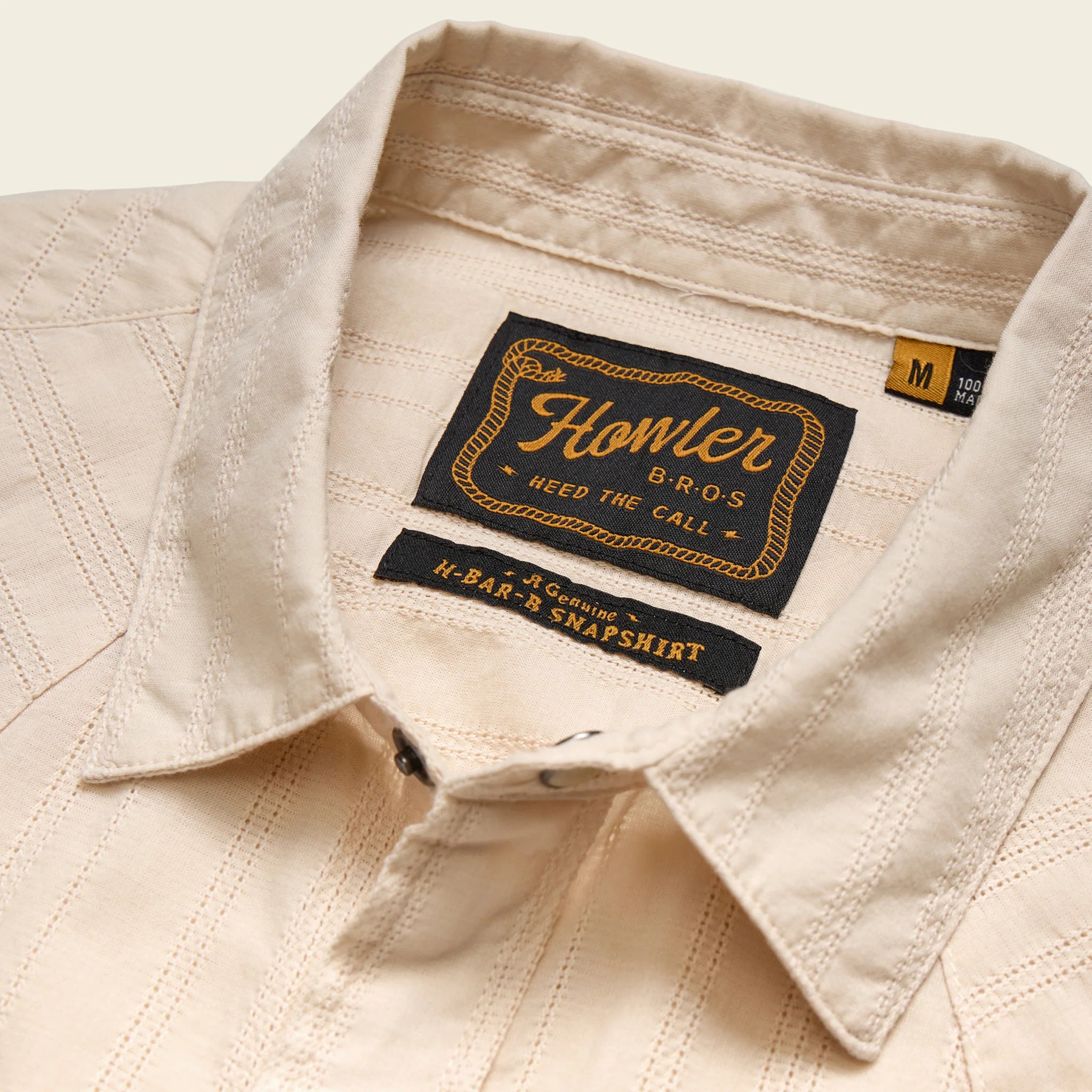 H Bar B Snapshirt - Eyelet Stripe - Off White - Image 3