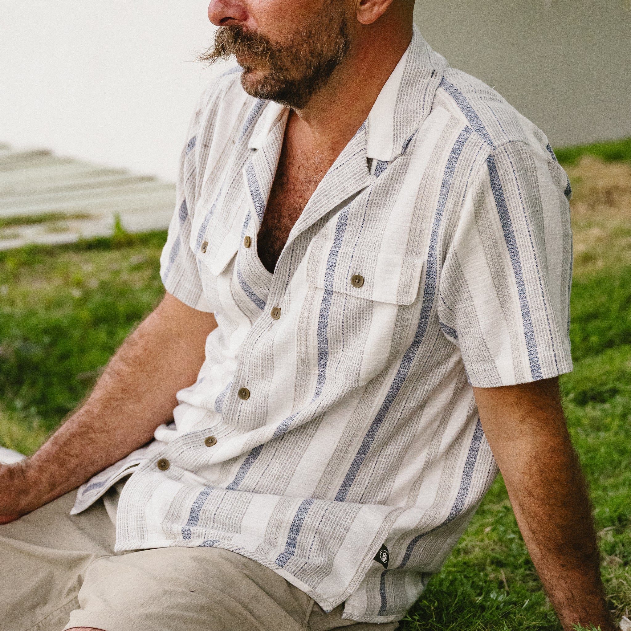 Shores Club Shirt - Old Bill Stripe - Limestone - Image 5