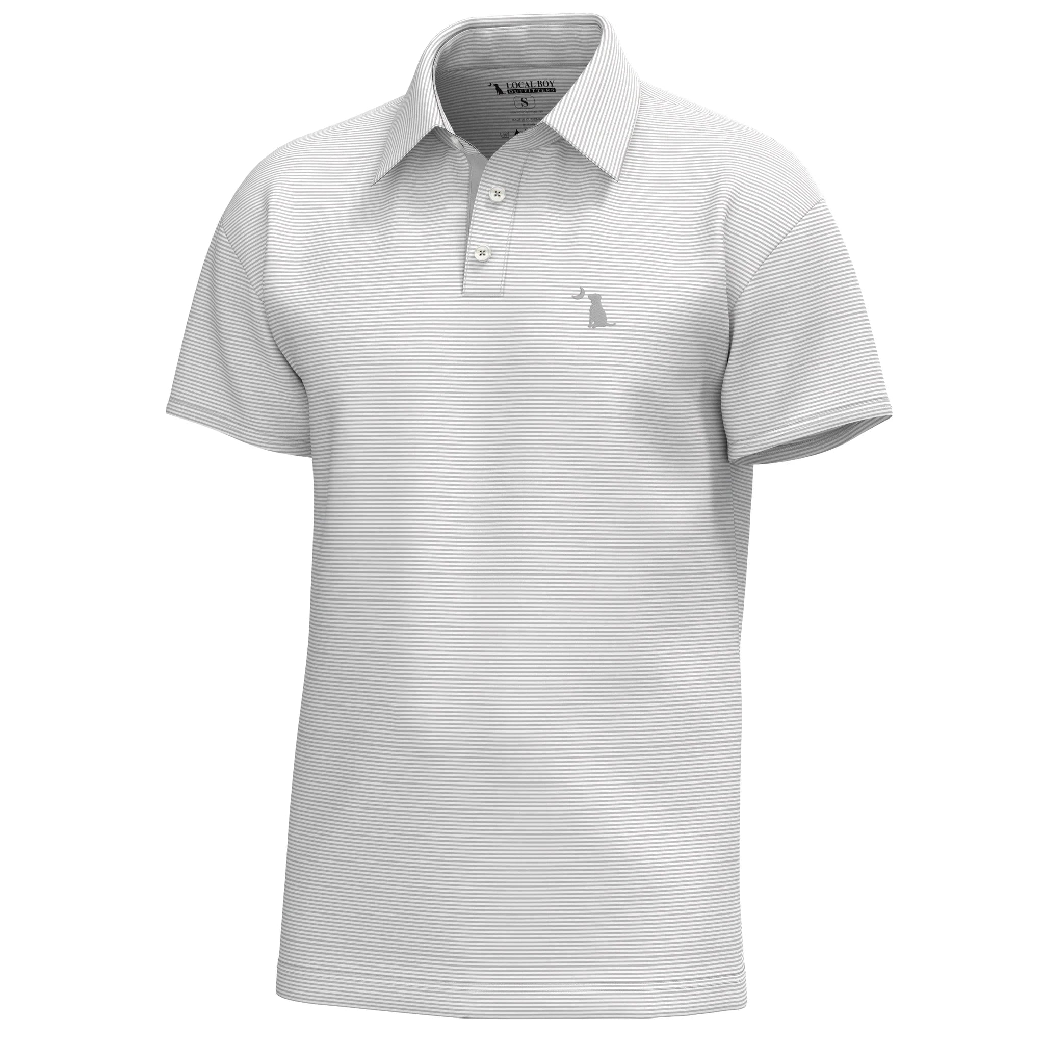 Palms Polo - Light Gray & White