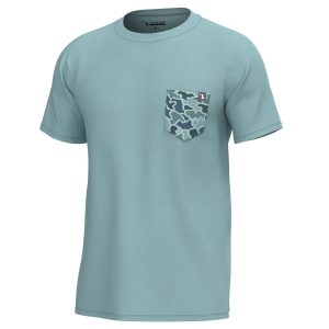Youth S/S Heather Blend Crew - Dark Mint/Mint Blue Dog & Moon Camo