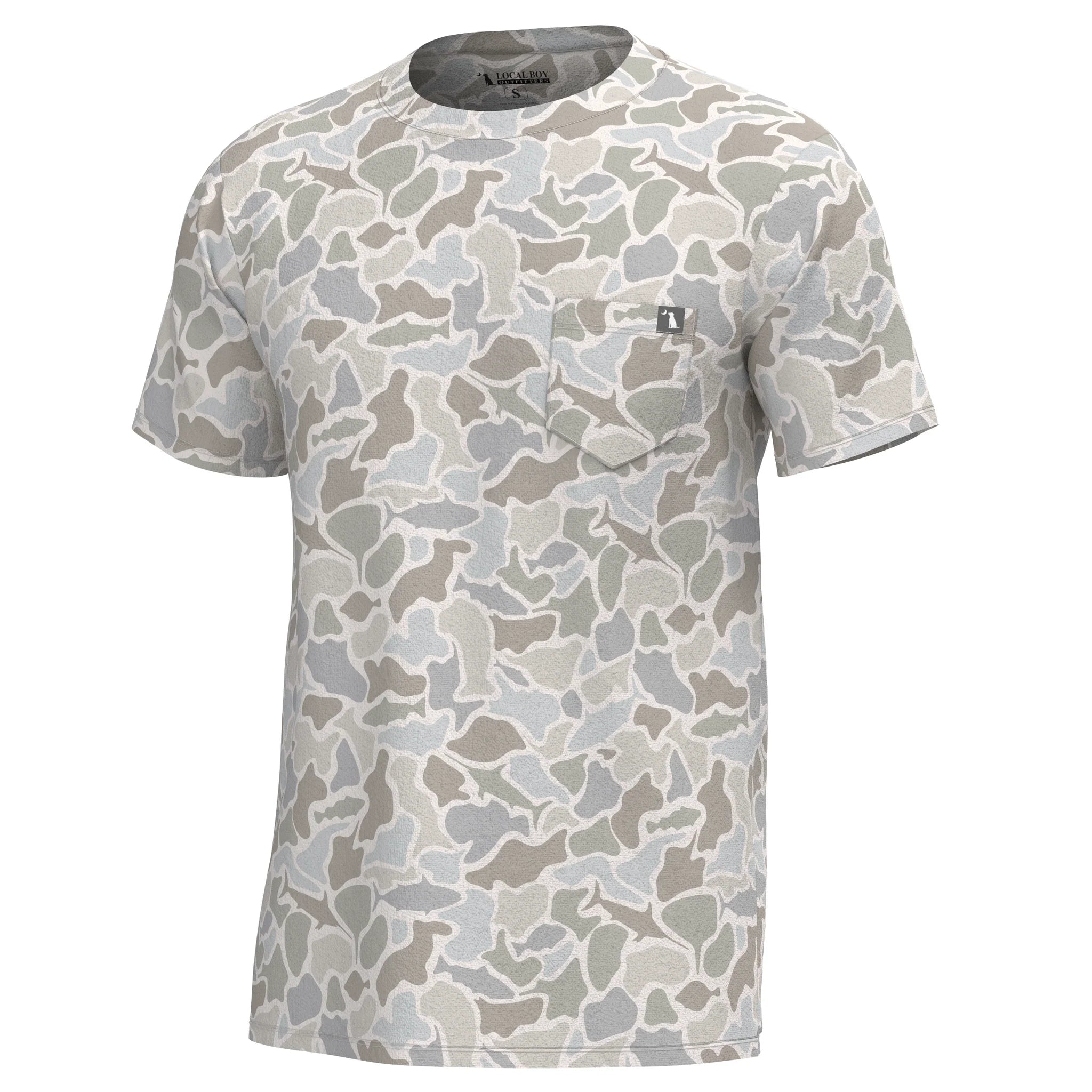 S/S Heather Blend Crew - Saltwater Camo