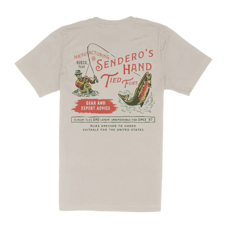 Hand Ties Flies T-shirt- Gray