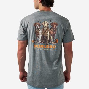 Short Sleeve Tee - Camo Duck Dogs - Dark Heather Grey