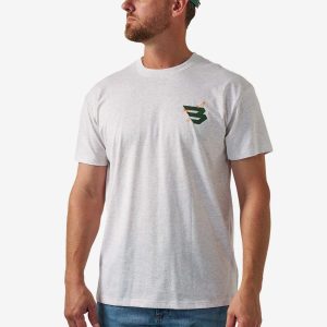 Short Sleeve Tee - Duck Flying B - Green Logo - Oatmeal