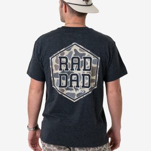 SS Tee - Rad Dad Deer Camo - Heather Black
