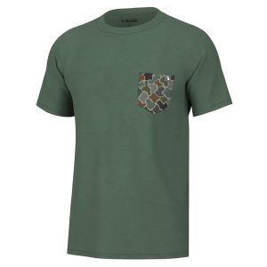 Heather Blend Crew Tee - Pine