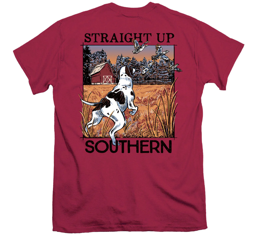 Youth Pointer and Birds - Garnet Red