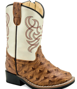 Kid’s Ostrich Broad Square Toe Boot