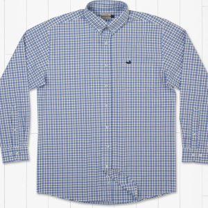 Oak Grove Washed Gingham Dress Shirt - French Blue/Navy