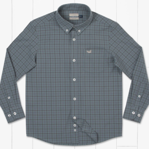 Youth Oak Grove Washed Gingham Dress Shirt - Slate/Midnight Gray