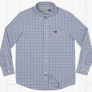 Youth Oak Grove Washed Gingham Dress Shirt - French Blue/Navy