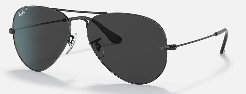 Aviator Large Metal Total Black w/ Black Polarized Lense