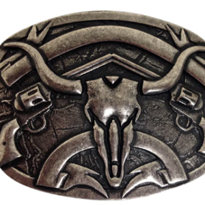 Steer Skull with Pistols Buckle