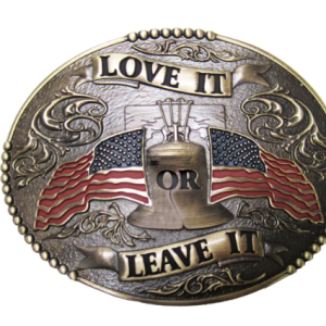 Love It or Leave It with American Flags Buckle