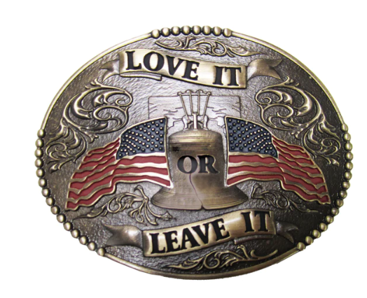 Love It or Leave It with American Flags Buckle
