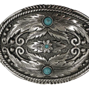 Fancy Feather Buckle with Turquoise