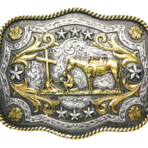 Scalloped Praying Cowboy Buckle