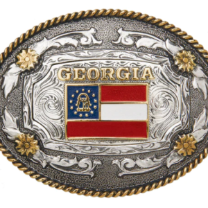 Georgia Flag — Oval Rope Edge Buckle