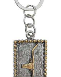 Longhorn with Bead Edge Keychain