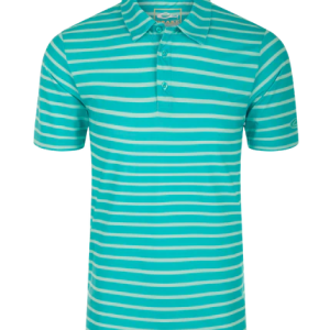 Performance S/S Stretch Striped Polo Ceramic Teal