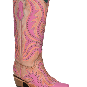 Pink Overlay & Flourescent Embroidery w/ Studs