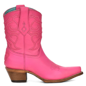 Fuschia Embroidery Ankle Boot