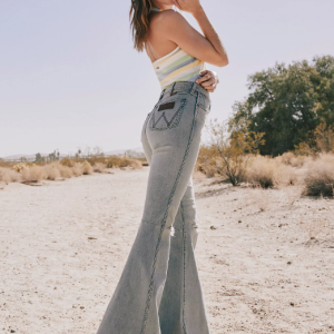 Retro Premium High Rise Destructed Trumpet Flare Jean