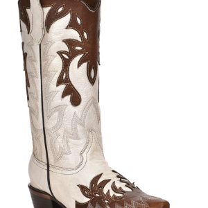 Women's Western Snip Toe Boot - Cognac Overlay