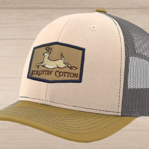 Running Buck Patch Snap Back Trucker Hat - Mink Beige/Charcoal/Amber