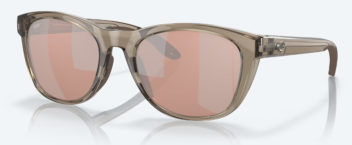 Aleta Polarized Sunglasses - Taupe Crystal Copper Silver Mirror 580P