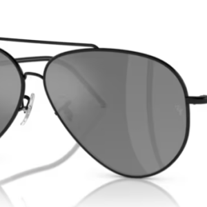 Aviator Reverse Black Grey Mirror Silver Lense