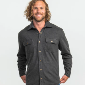 Stretch Twill Shacket - Asphalt