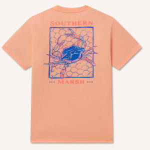Youth Blue Crab Tee - Peach