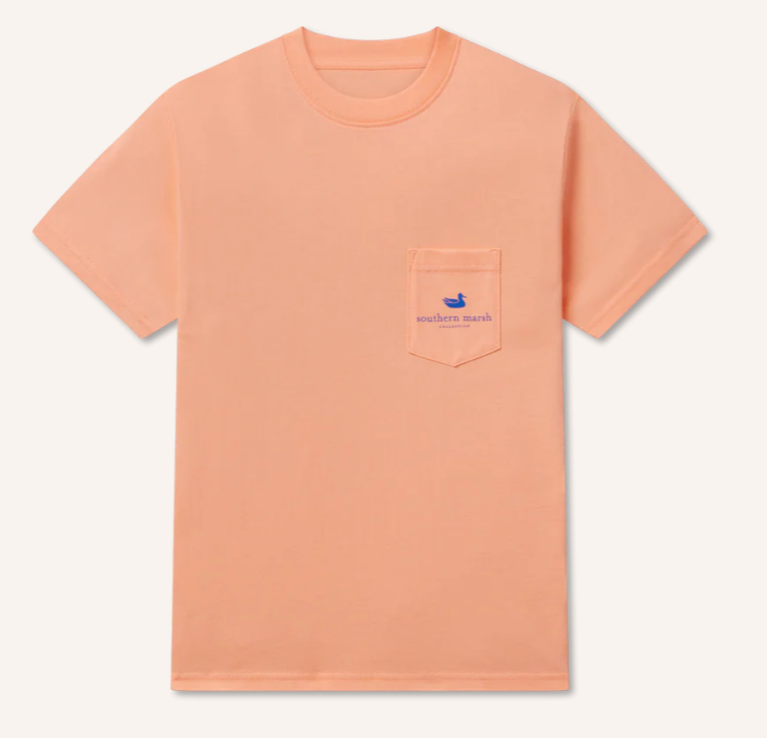 Youth Blue Crab Tee - Peach - Image 2