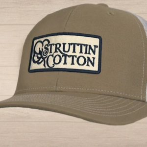 Cotton Boll Patch Snap Back Trucker - Khaki/White
