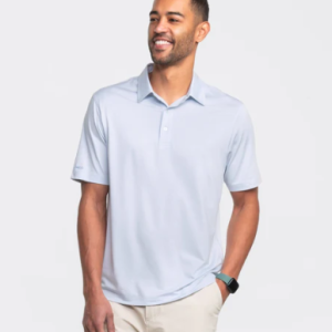 Heather Madison Stripe Polo - Powder Blue