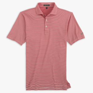 Hinton Stripe Polo - White/Crimson