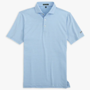 Dune Stripe Polo - Dusty Blue