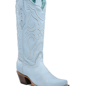 Baby Blue Embroidery Snip Toe